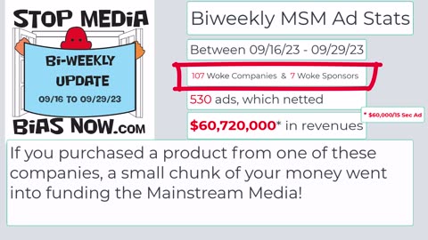 Biweekly Update for 09/16/23 and 09/29/23 - StopMediaBiasNow.com