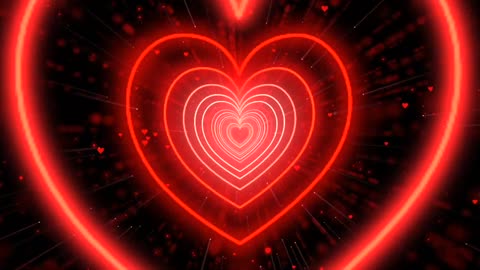 1092. Heart Tunnel❤️Heart Background Neon Heart Background Video Wallpaper Heart