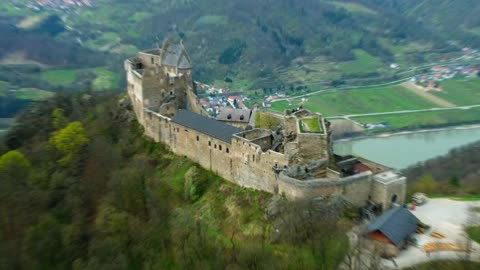 Blue Danube: Aggstein Castle Ruin, Ships and Seasons | 4K Cinematic | Drone | Austria