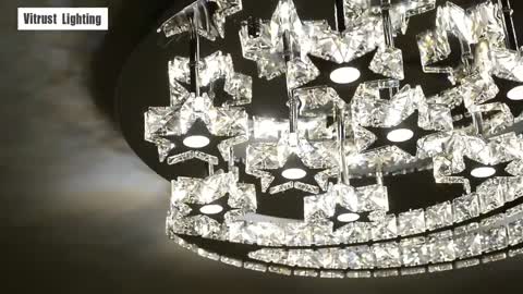 Crystal Ceiling Lights Modern LED ChandelierLamps Living Room Dining Bedroom Kids Boy Girl Luminaire