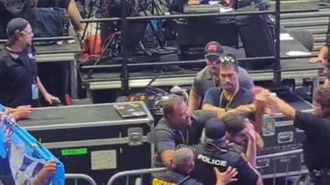 Crazy democrat voter attempted to breach the security at a Trump rally in Johnstown, Pennsylvania.