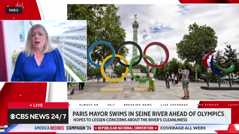 Paris mayor swims in Seine to try to lessen concerns about water quality before Olympics