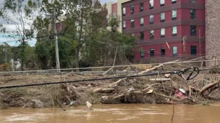 The water receded at Biltmore Village today revealing the devastation.