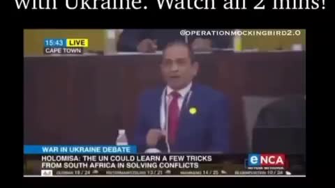 South Africa Politician Drops Bombs about The US and West’s Role in Ukraine