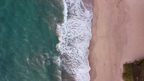 Waves crashing on the shore