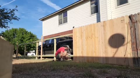 Spending Time with my Daughter teaching her How to Build a Fence.