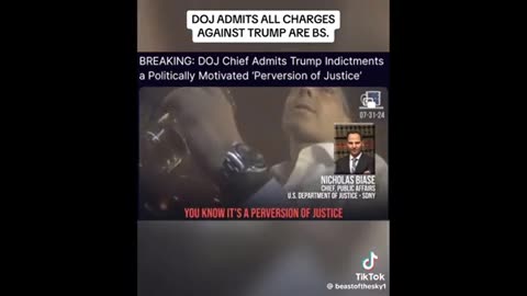 DOJ Chief Admitting Trump Charges are BS ..