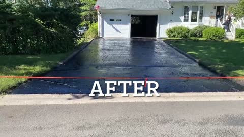 Professional Asphalt Spray Sealing: The Before & After 10” Top Coats Pavement Maintenance