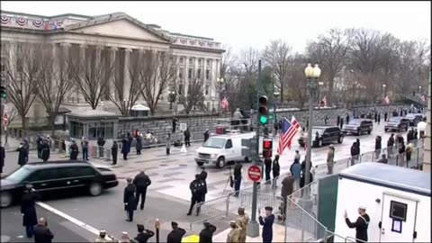 President Donald Trump and President Barack Obama en route to inauguration ceremony