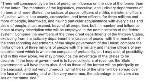 States Retain More Power Than The Federal Government-Federalist no. 45