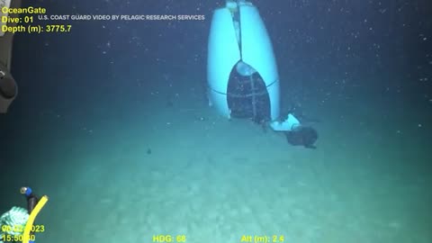 New video shows Titan submersible wreckage at the bottom of ocean #titanic #titansubmarine #fypage