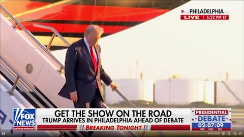 🚨JUST IN: President Trump arrives in Philadelphia for the debate