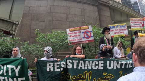 Rabbi Dovid Feldman outside Grand Central Terminal in New York City.