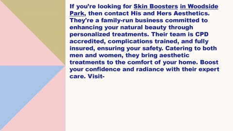 Best Skin Boosters in Woodside Park