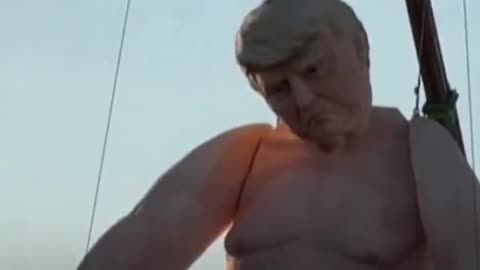 Nude 43 ft tall Trump Statue Erected in LV before Kamala Rally