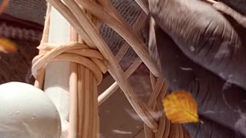 How weaving on chair frame is done.