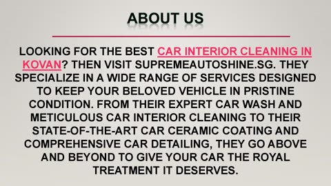 Best Car Interior Cleaning in Kovan