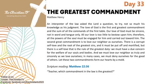 #033 Daily Devotions I The Greatest Commandment I TheChristianTV