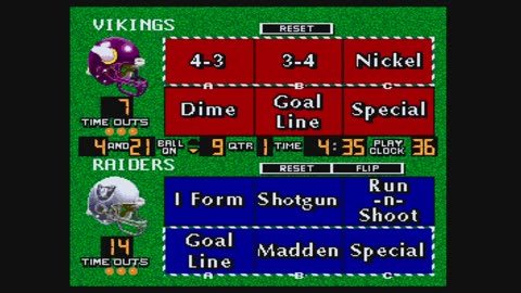 Madden96 (Sega Genesis) Vikings vs Raiders Part1