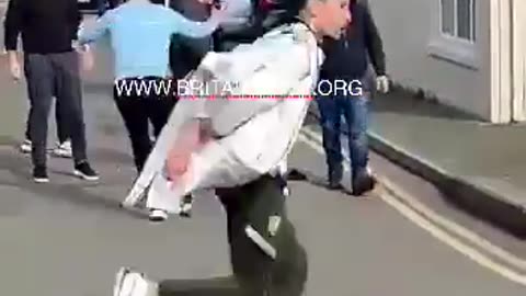 Illegal immigrants fighting in the streets of Wexford, Ireland. Ireland is in big