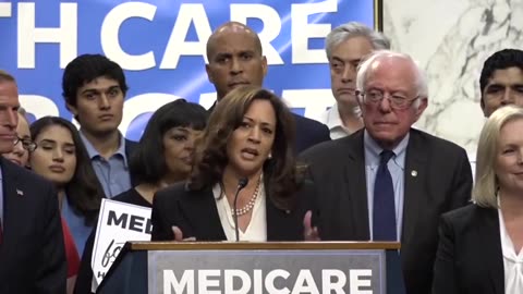 Here's Kamala saying she's "proud to co-sponsor" the socialist takeover of health care