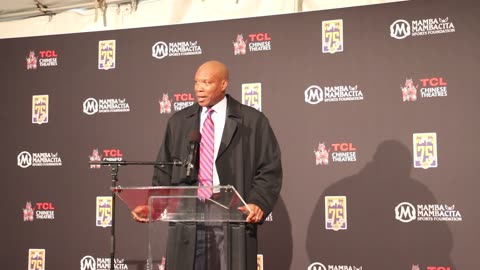 Byron Scott, Vanessa Bryant, Natalia, Bianka & Capri at Kobe Bryant hand-and footprint ceremony