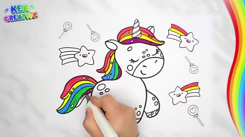 How To Color - Unicorn Rainbow @KeaCreative2