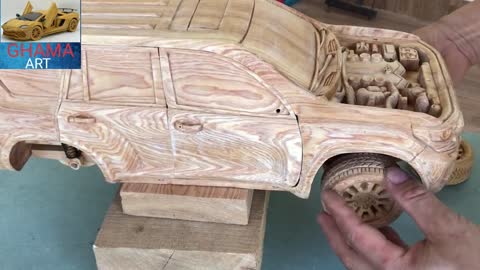 Wood Carving / LAMBORGHINI CAR WOOD / #GHAMAART