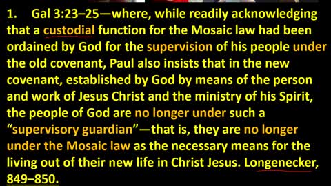 Dispensationalism 12 The Mosaic Law Existence And End