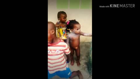 Little African children practice what they learn in the chur Church.