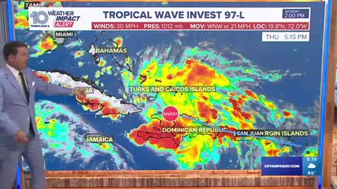 FLORIDA Tracking the tropics Disturbance in the Atlantic could bring heavy rainfall to Florida