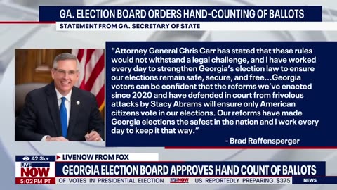 GA election board orders hand-counting of ballots