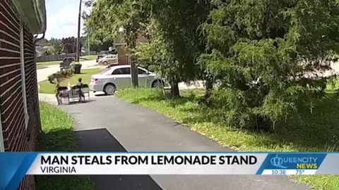 Vermin Scum Decides To Steal Money Jar From Kids Selling Lemonade