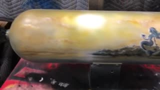 Airbrushed scuba tank turned into a mailbox