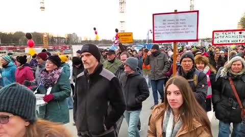 Thousands turned out to protest compulsory vaccination and COVID tyranny today in Augsburg, Germany.