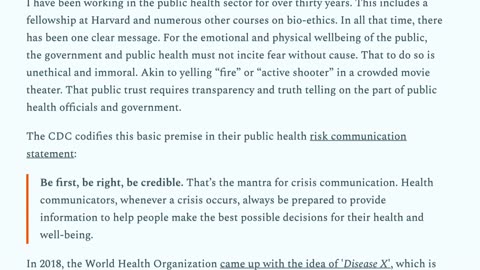 Disease X and Fear Mongering - by Dr. Robert W Malone