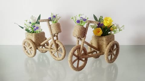 Jute Thread Cycle Craft Idea II Home Decoration Idea