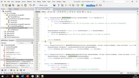 Conectando Java y MongoDB 6. Operaciones sobre una base de datos