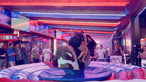 🔥 GIRLS TAKE ON THE MECHANICAL MONSTER! 😱Benidorm Bull Riding COMPILATION August 2024 🤠