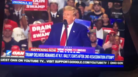 OAN trump delivers remarks at New York rally 3 days after assasination attempt Wednesday 07:36 PM