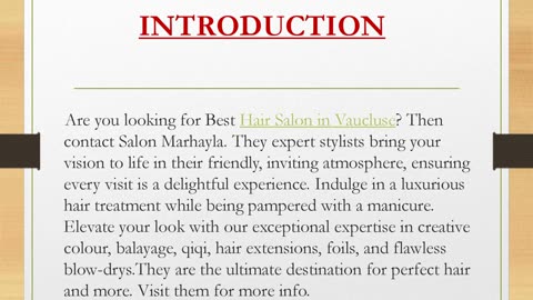 Top Hair Salon in Vaucluse