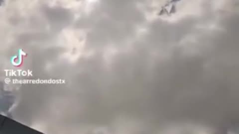 UFO flying through the clouds!