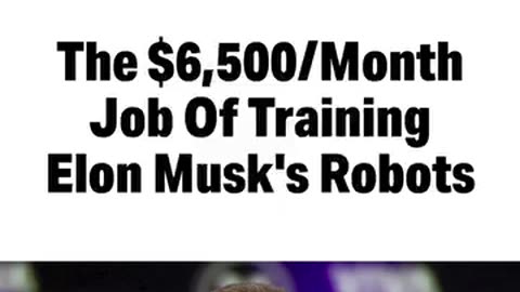 Job posting Train Robots Elon Musk $6500/mo.