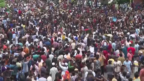 Bangladesh students react to Prime Minister Sheikh Hasina resigning