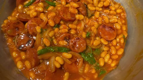 Baked beans and Sausage Curry