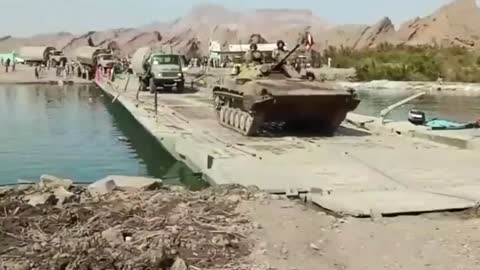 IRGC's Combat Engineering Corps Units set up a PMP Floating Bridge