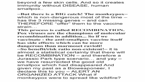 LE MENSONGE DE LA VARIOLE DU SINGE ! THE MONKEYPOX LIE !