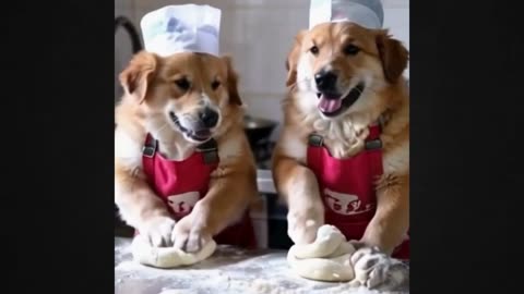 Adorable Dog Mastering the Kitchen What's Cooking