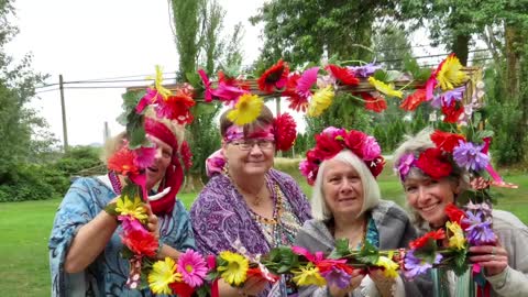 Red hat society hippy fest in Matsqui park, BC