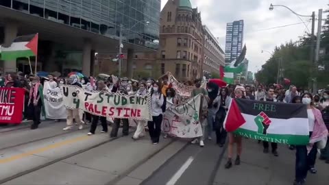 Students at the University of Toronto staged a demonstration